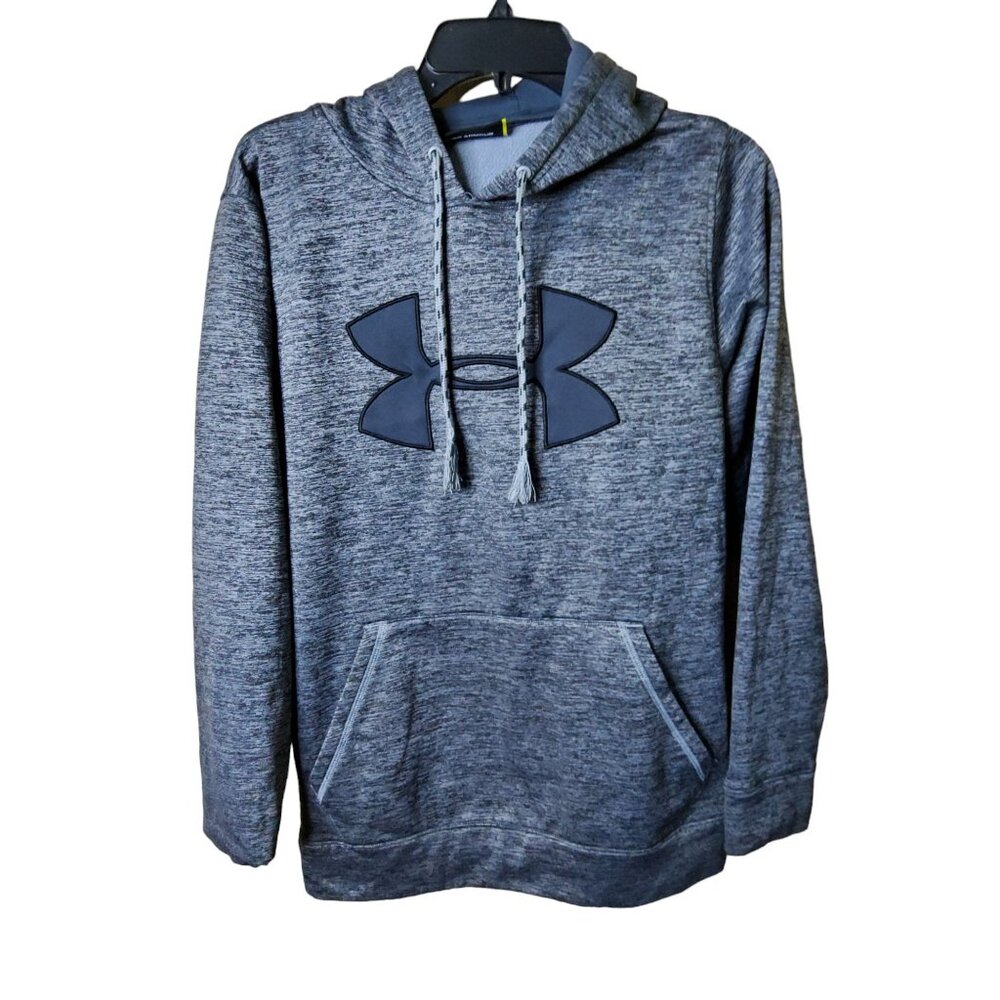 vintage under armour unisex dark gray pullover hoodie size small